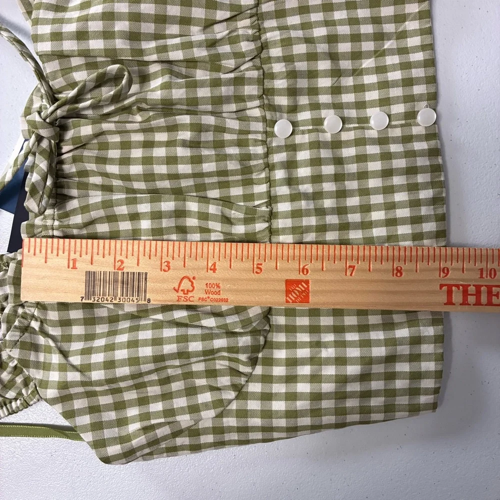 Tullea Gingham Women's Gingham Crop Tank Top Size Small NWT - Picture 7 of 7